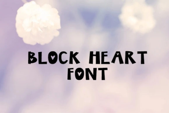 Block Heart Font for Handmade Crafts and Product Labels