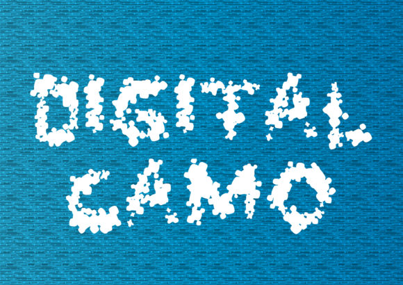 Digital Camo Font: Playful Display Type for Campaigns