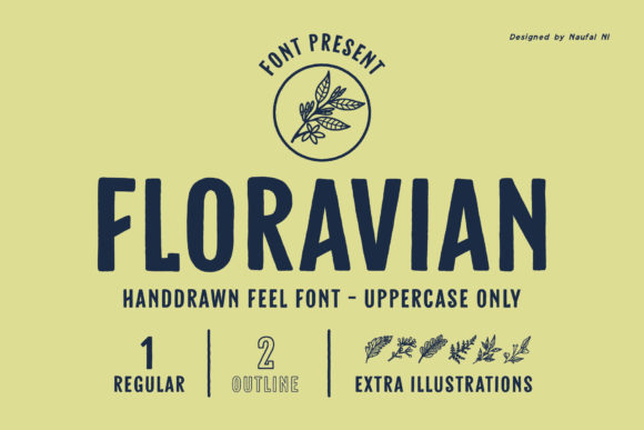 Floravian Font: Retro Display Type for Crafts